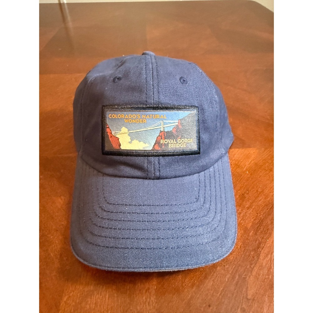 Royal Gorge Bridge Colorado Souvenir Hat Cap Adjustable Navy Blue Triangle Sport